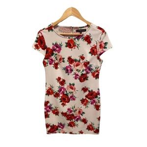 Fifth & Park White Floral Shift Dress Size S